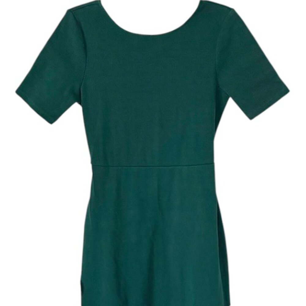 Boden Short Sleeved Cut Out Rib Jersey Midi Dress - Emerald Night - 10R - Picture 4 of 10